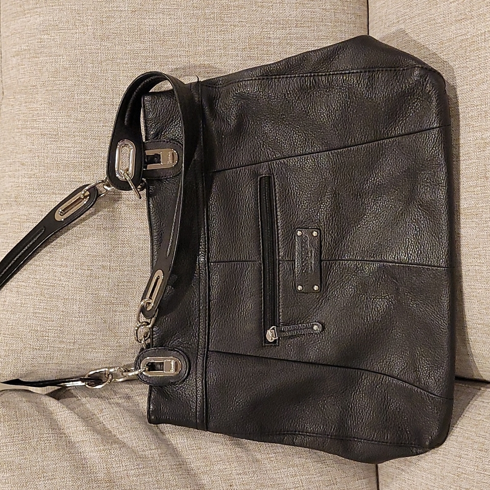 Black Tignanello Leather Handbag